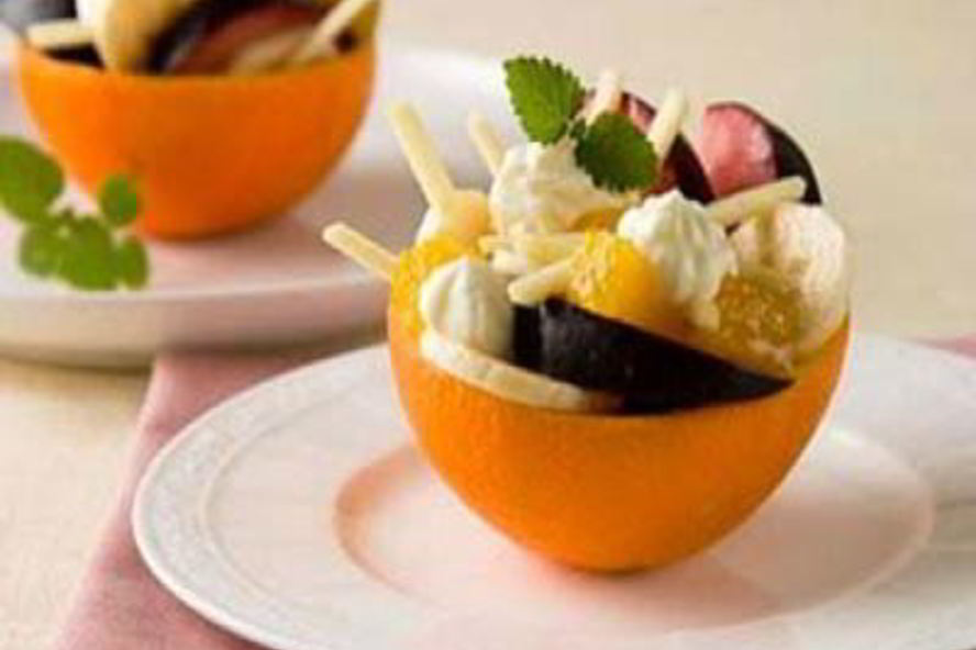 Рецепт фруктовый десерт в апельсинах