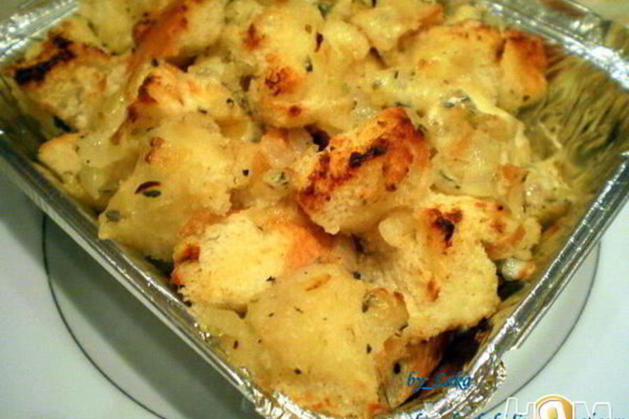 Рецепт хлебный пудинг с горгонзолой