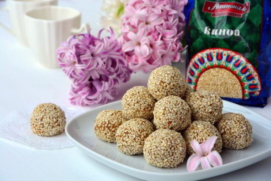 Рецепт конфеты из киноа с арахисовой пастой