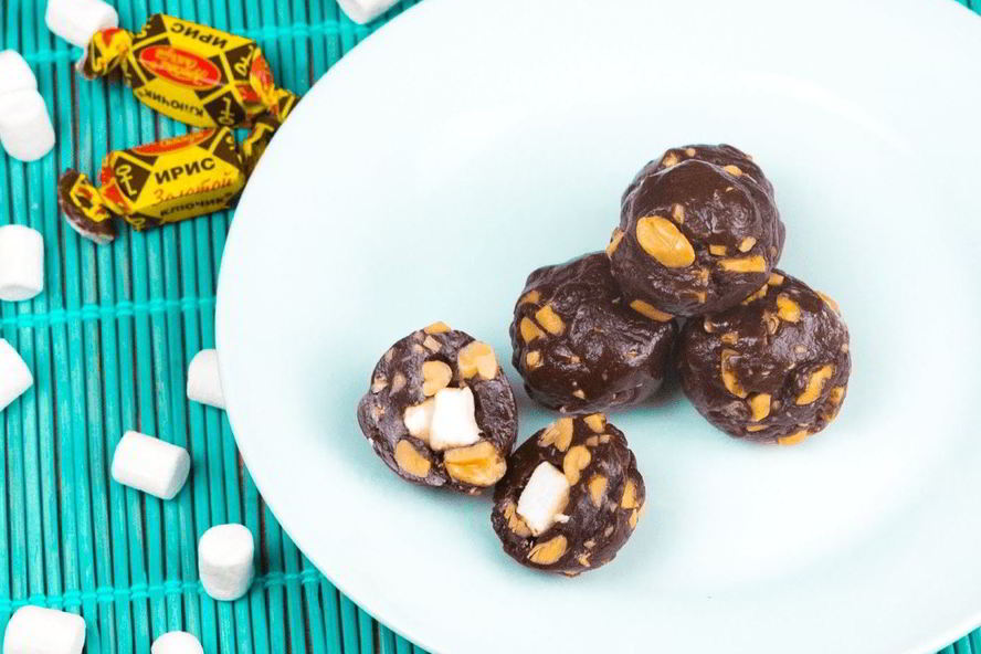 Рецепт конфеты сникерс с маршмеллоу