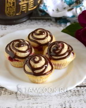 Маффины конфетки с брусникой