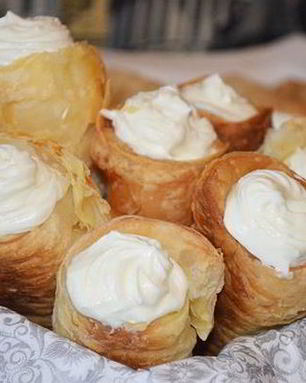 Домашние трубочки со сливочным кремом