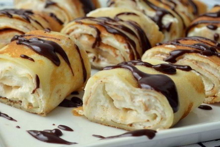 Рецепт рулетики из блинов с творожным кремом