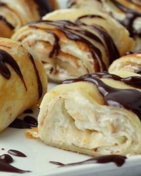 Рулетики из блинов с творожным кремом