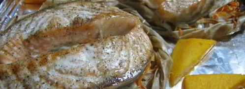 семга на овощной подушке с кремом из авокадо. Шаг 3