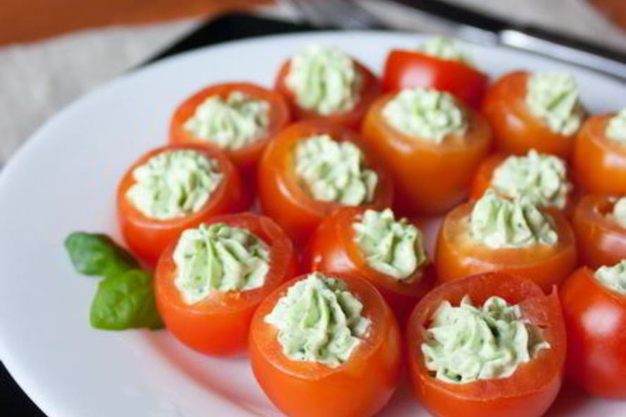 Рецепт томаты черри с базиликовым кремом