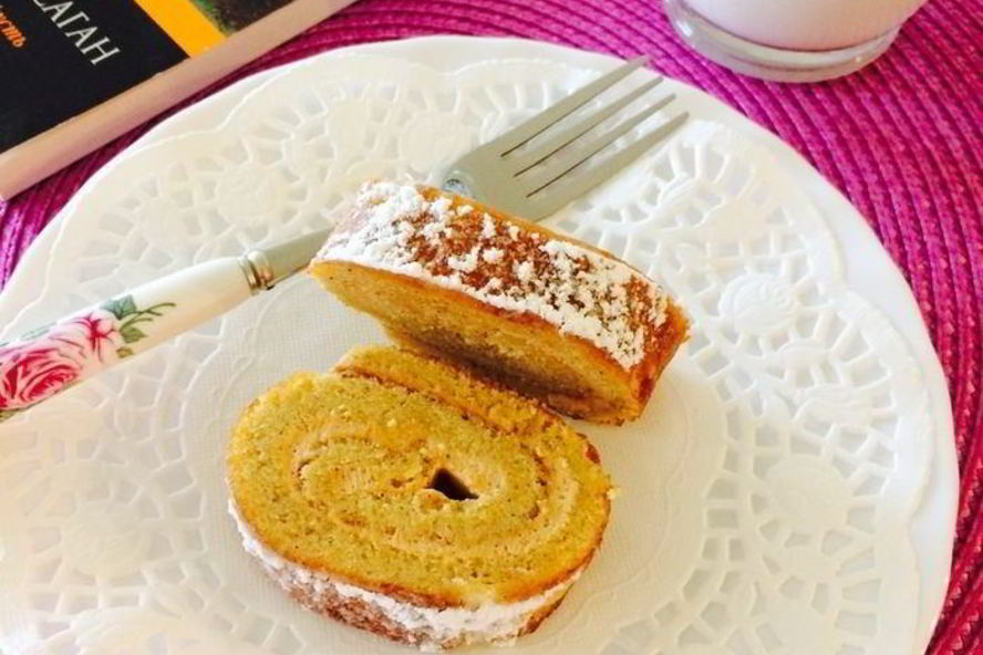 Рецепт тыквенный рулет с кремом