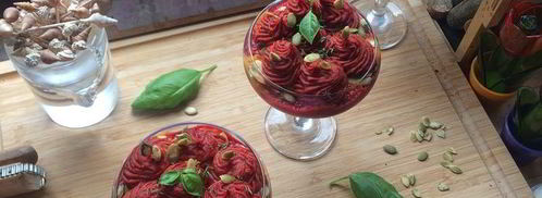 веганский крем-борщ с тыквенным хумусом. Шаг 3