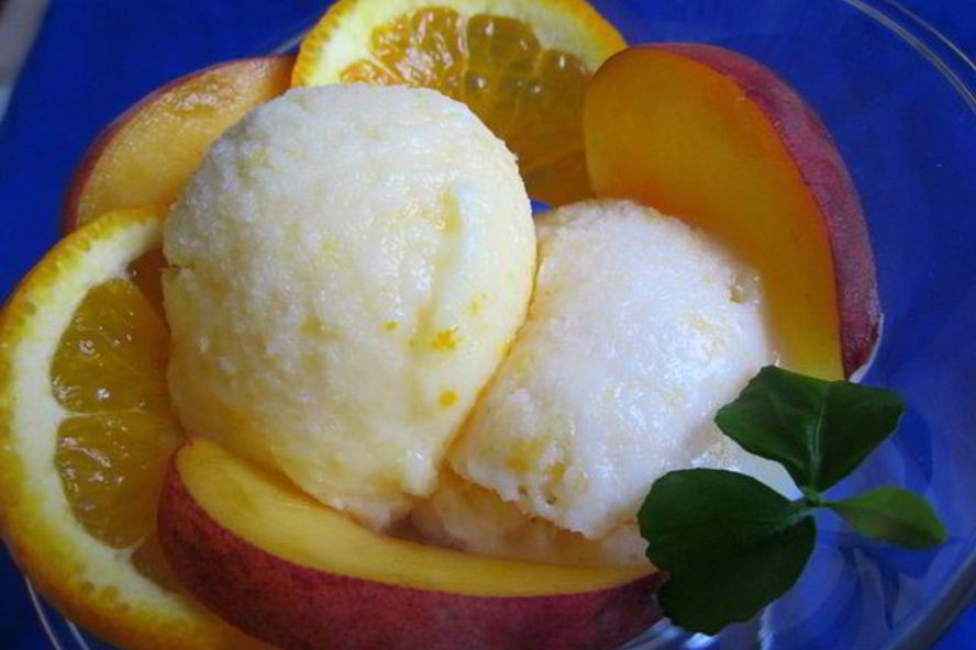 Рецепт апельсиновое и персиковое мороженое