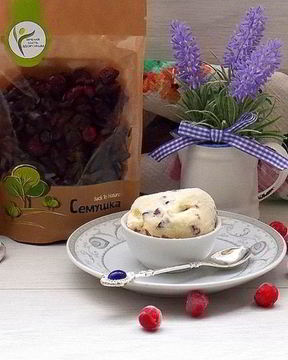 Кокосовое мороженое с клюквой