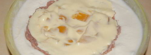 торт-мороженое с консервированными персиками. Шаг 5