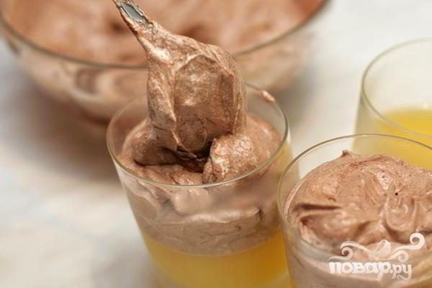 Рецепт апельсиновое желе с шоколадным муссом