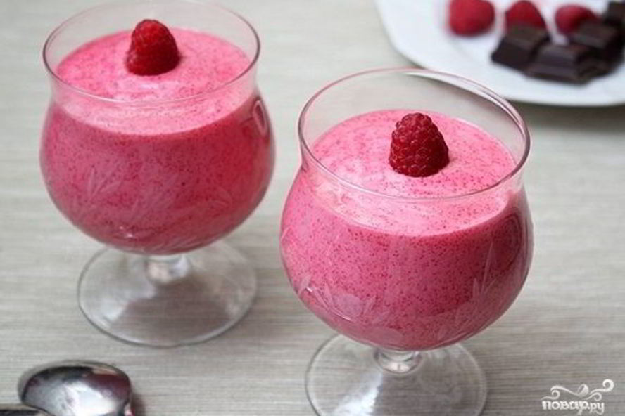 Рецепт мусс из малины с манкой