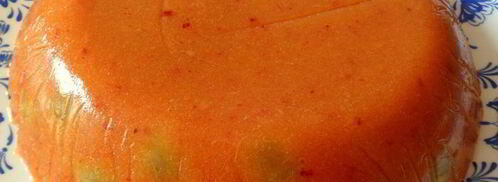 персиковый мусс-желе с виноградом и лепестками миндаля. Шаг 8