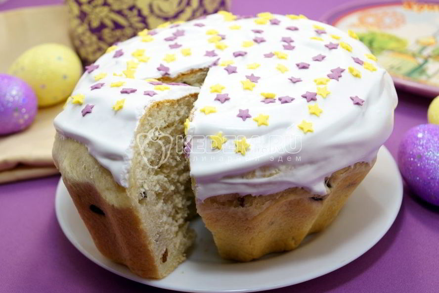 Рецепт вкусный пасхальный кулич с изюмом