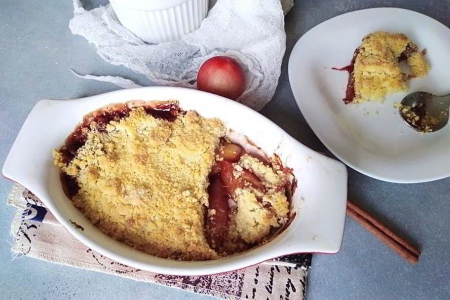 Рецепт пряный персиковый крамбл