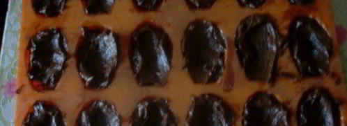 шоколадные мадлен с кокосовой начинкой. Шаг 6