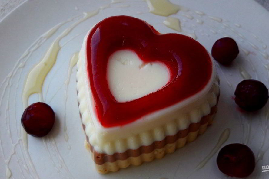 Рецепт сметанное желе полосатое