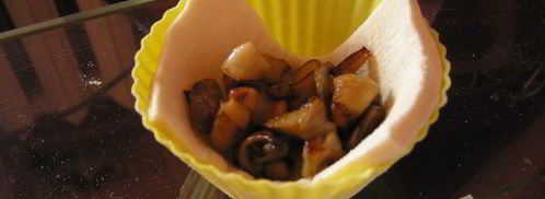 корзиночки с морковным суфле, вешенками и тыквенными семечками. Шаг 12