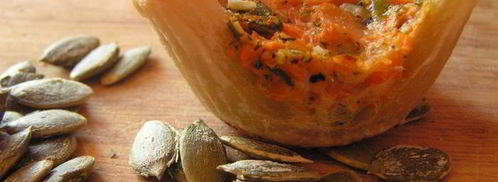 корзиночки с морковным суфле, вешенками и тыквенными семечками. Шаг 14