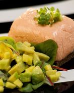 Суфле из лосося с цитрусовым салатом