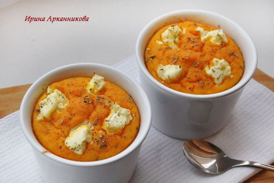 Рецепт тыквенное суфле с козьим сыром