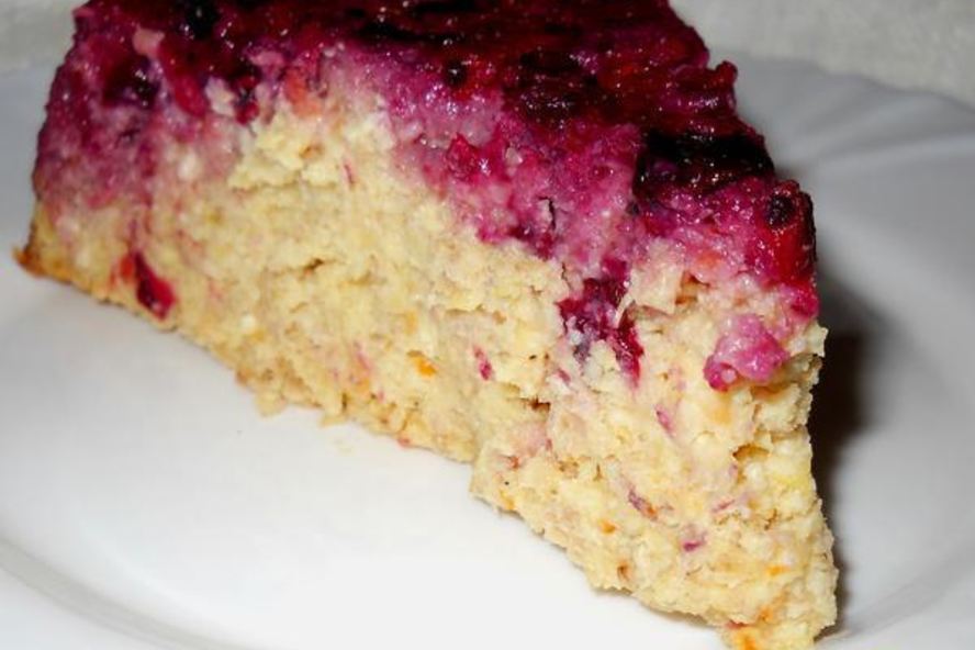 Рецепт творожный пудинг с апельсином и ягодами