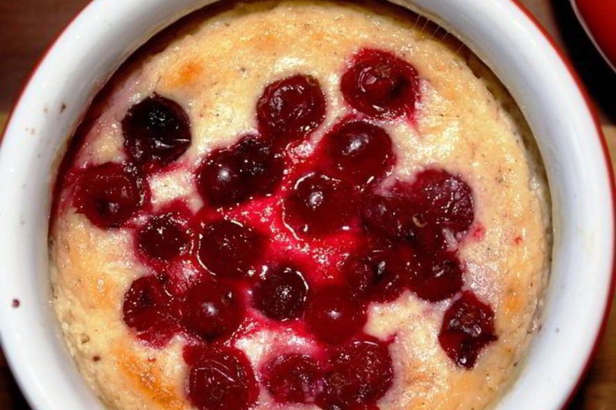 Рецепт творожный пудинг с клюквой