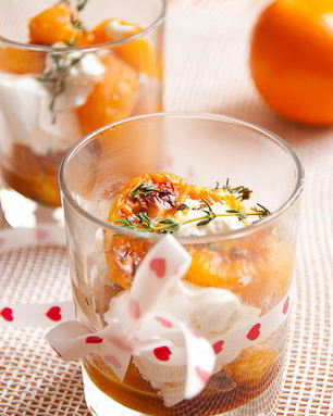 Жареные мандарины с тимьяном и маскарпоне