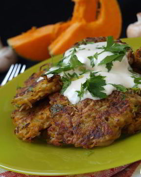 Драники из тыквы и картофеля с шампиньонами