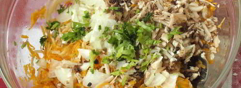 драники из тыквы и картофеля с шампиньонами. Шаг 2