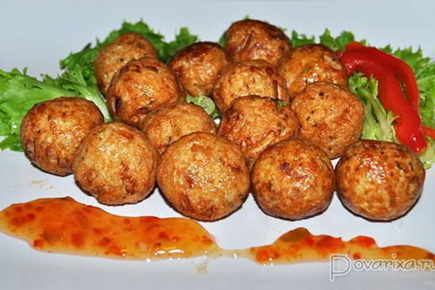 Рецепт куриные фрикадельки во фритюре