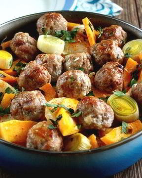 Сливочная тыква с фрикадельками