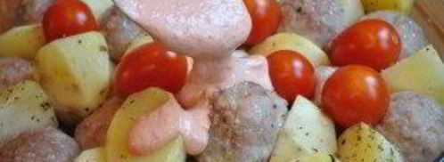 запеченный картофель с фрикадельками. Шаг 7