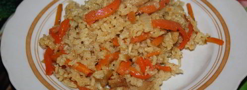 бурый рис с овощами и соевым мясом. Шаг 9