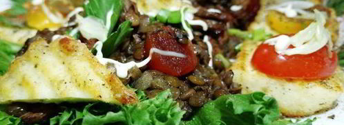 чечевица с лисичками и жареным адыгейским сыром. Шаг 14