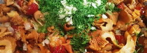 чечевица с лисичками и жареным адыгейским сыром. Шаг 9