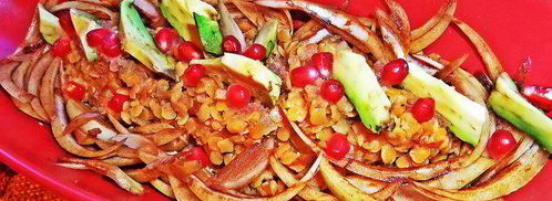 чечевица с пикантным луком и авокадо. Шаг 9