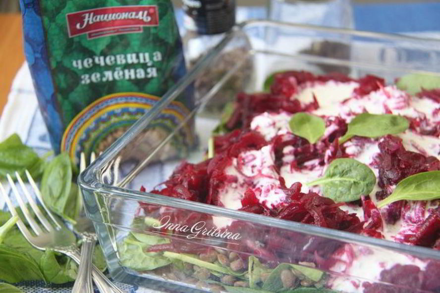 Рецепт чечевица со свеклой и шпинатом