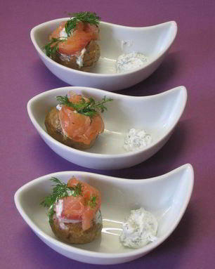 Картофель мини с семгой