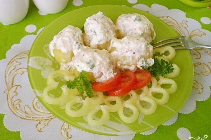 Рецепт картофель под чесночным соусом