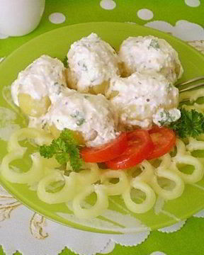 Картофель под чесночным соусом