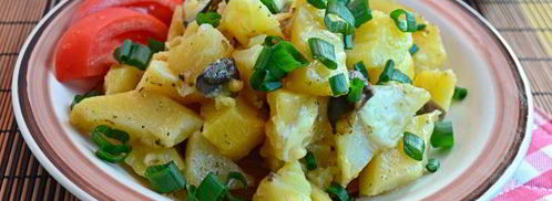 картофель с грибами и сыром сулугуни в мультиварке. Шаг 6