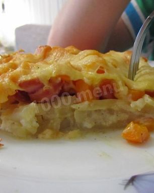 Картофель с сосиской в духовке