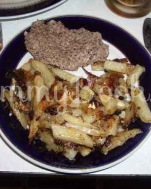 Картофель жареный с мясом