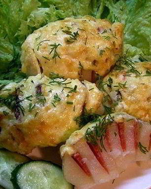 Картошка с колбасой и сыром в духовке