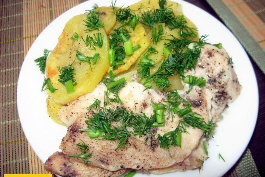 Рецепт картошка с куриными грудками в микроволновке