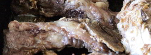 картошка с ребрышками в имбирно-медовой глазури с соусом цацики. Шаг 4