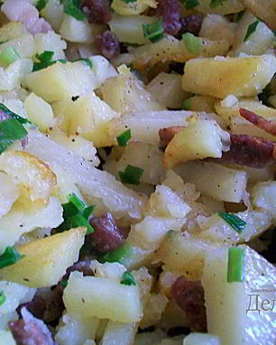 Картошка жаренная с салом