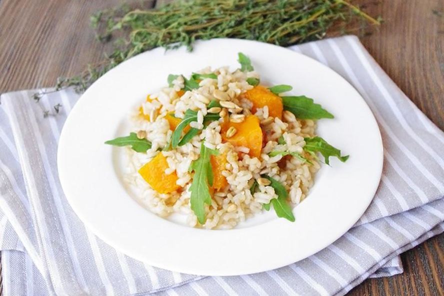 Рецепт нешлифованный рис с запеченной тыквой